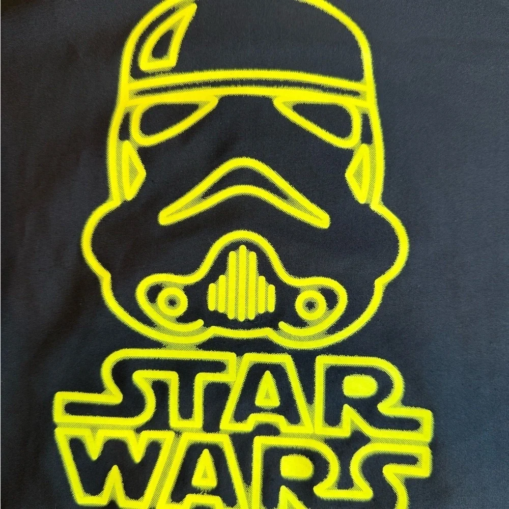GAP Star Wars Black Tee Stormtrooper yellow swim shirt